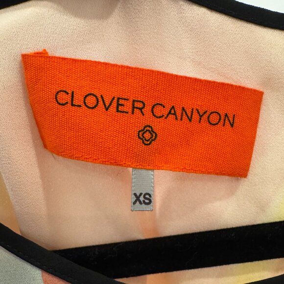 Clover Canyon Printed Sleeveless Split Back Top, XSmall - Picture 7 of 8